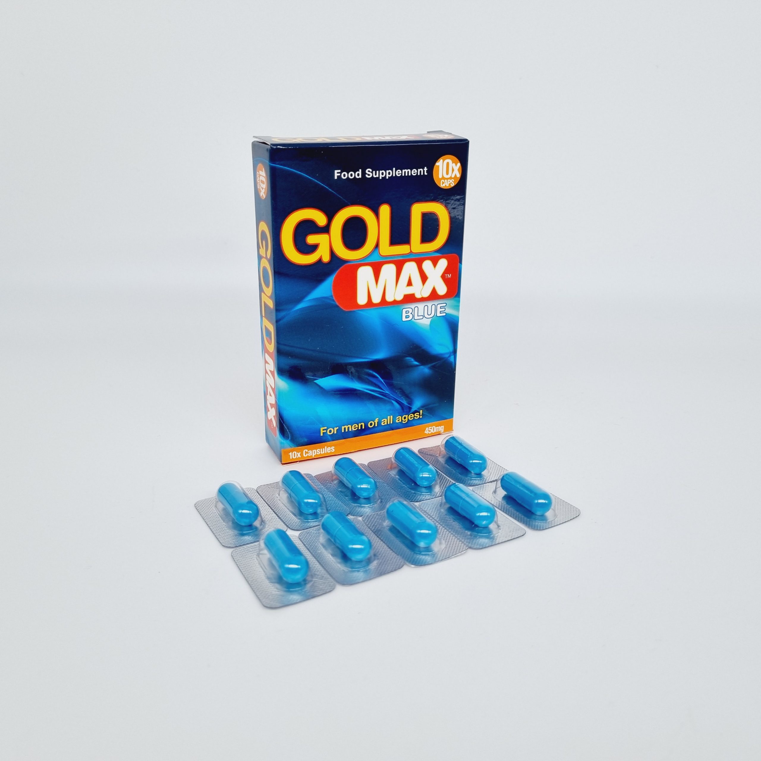 Boxed GoldMAX Blue 450mg x 10 capsules