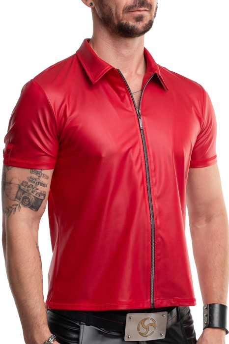 RMMauricio001 - red polo with a zipper