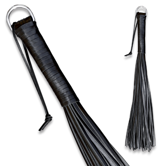 Peitsche aus Rindsleder hart schwarz