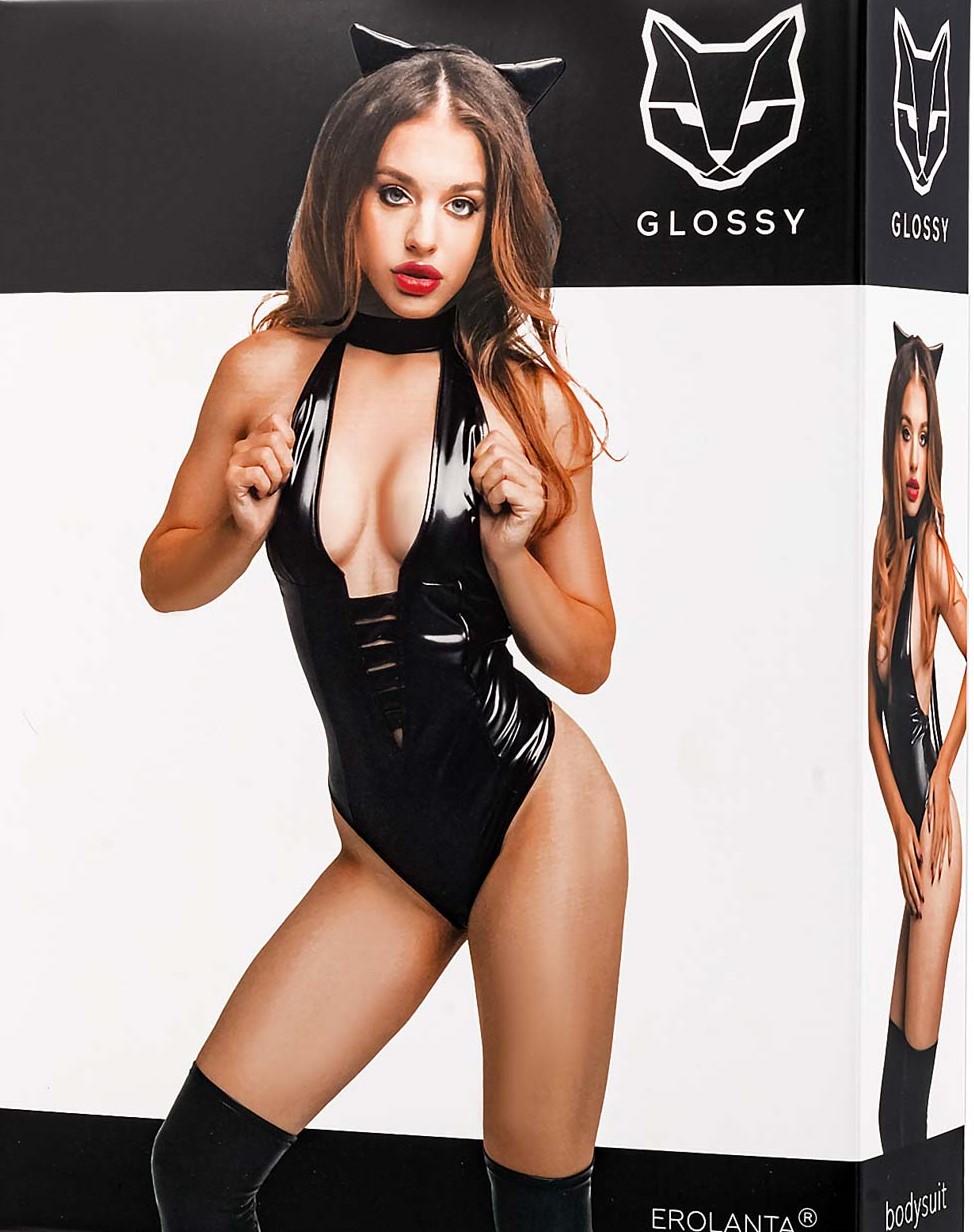 Glossy – Kitti – bodysuit and cat ears – wetlook 